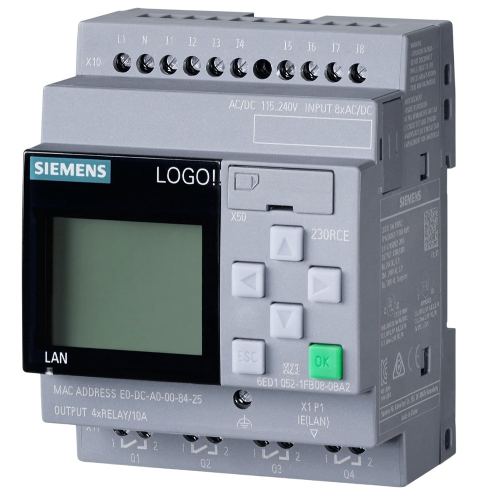 Sterownik LOGO! 6ED1052-1FB08-0BA2 230RCE 8we cyf. 4wy przek.